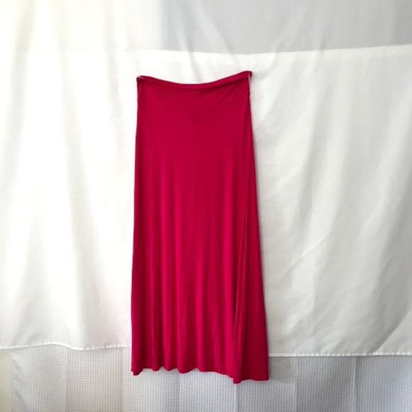 LIBIAN Plus size Fold Over Waist Long Maxi Skirt - Picture 8 of 8